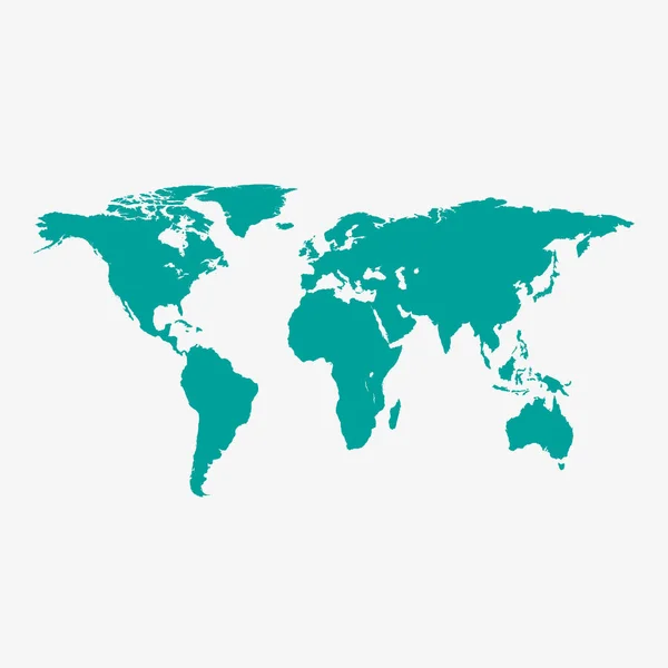 Dünya Haritası Vektörü Beyaz Arkaplanda Izole Düz Dünya Web Sitesi — Stok Vektör