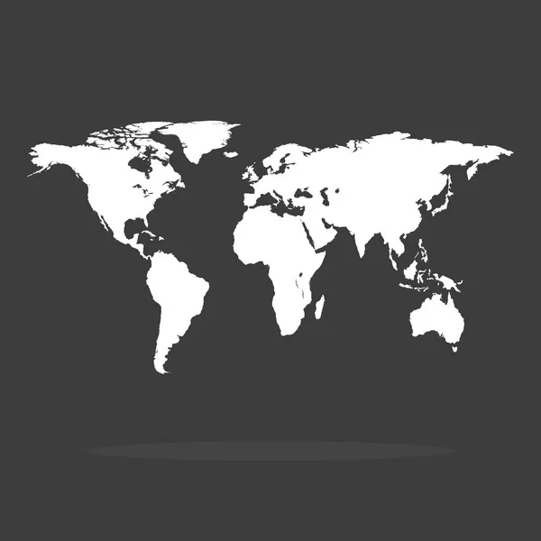 Gri Renkli Dünya Haritası Modern Tarzda — Stok Vektör