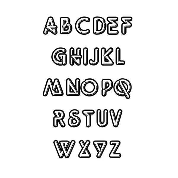 Alphabet Néon Réaliste Fonte Lumineuse Néon Brillant Format Vectoriel — Image vectorielle