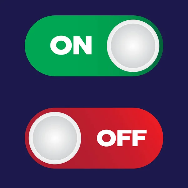 Botón Interruptor Encendido Apagado Rojo Verde — Vector de stock