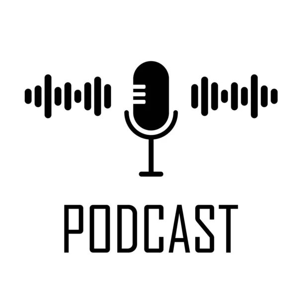 Podcast Simgesi Konuşma Kablosuz Veya Yayın Llüstrasyonu Basit Bir Vektör — Stok Vektör