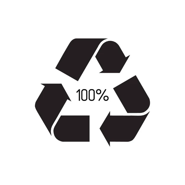 100 Flèches Recyclées Signe Vectoriel Illustration Isolée Sur Fond Blanc — Image vectorielle
