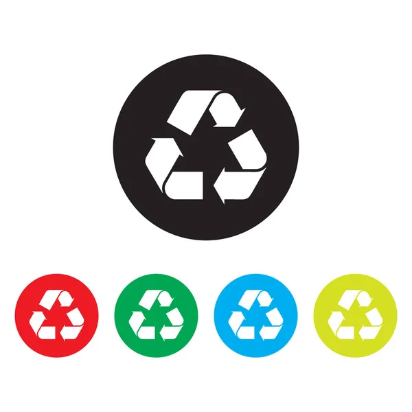 Recycler Les Icônes Avec Fond Blanc — Image vectorielle