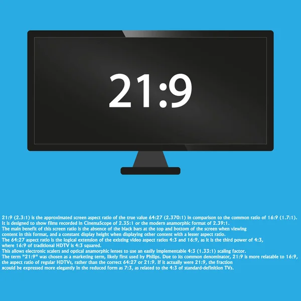 Ícones Proporção Aspecto Monitores Widescreen Padrão Sinais —  Vetores de Stock