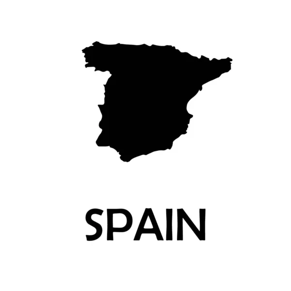 Mapa España Parte Europa — Vector de stock