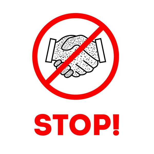 警告肮脏的握手病毒传播标志 — 图库矢量图片