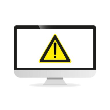 Bilgisayar virüsü. Anti virüs koruması ve bilgisayar güvenliği konsepti. vektör yeşil ekran PC. hata