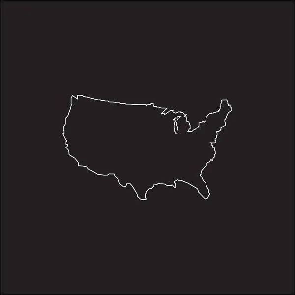 Blank Similar Usa Map Isolated White Background United States America — Stock Vector