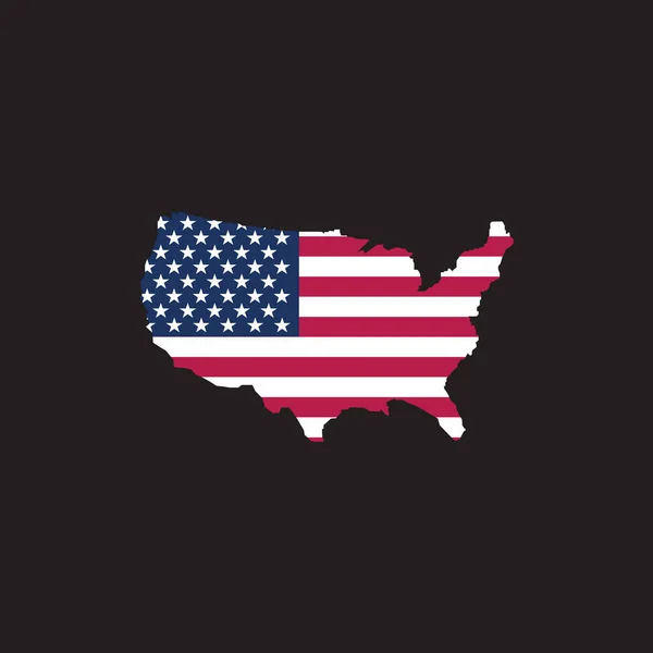 地図と旗のアイコンで表現されたアメリカのコンセプト 孤立していて — ストックベクタ