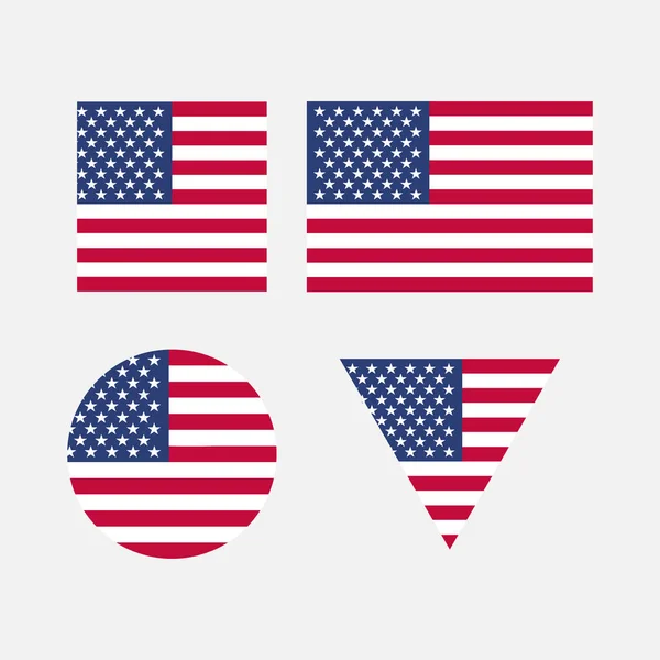 Set Flags United States America Flags Different Shapes Independence Day — Stock Vector