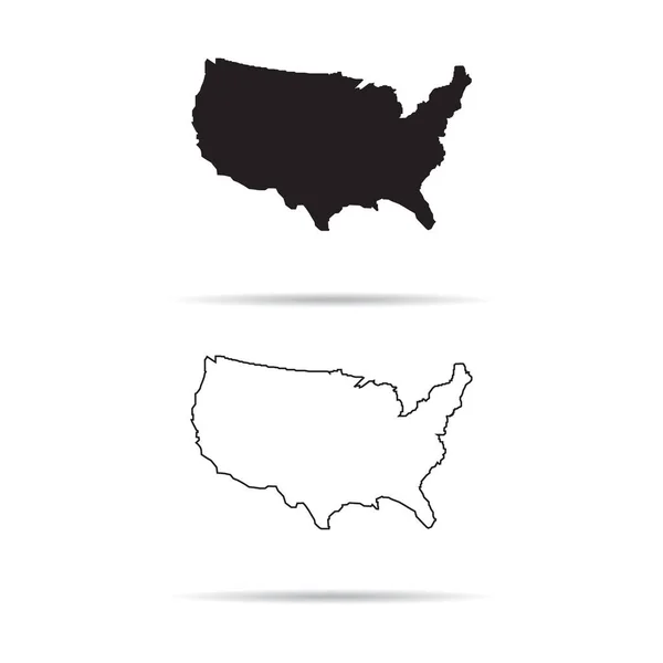 Map Amerika Map Map - Stok Vektor