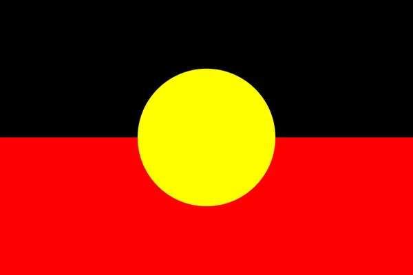 Bandera Aborigen Australiana Original Sencillo Vector Aislado Bandera Aborigen Colores — Vector de stock