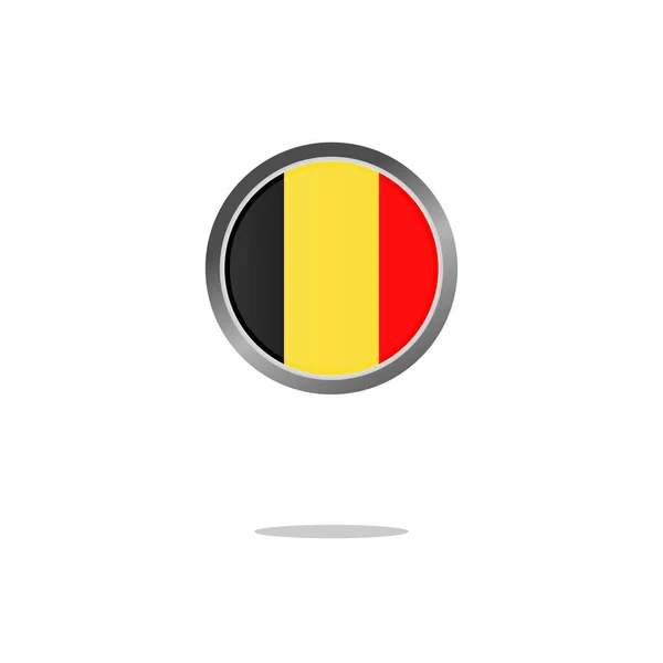 Belgien Flagga Pensel Stroke Bakgrund Grunge Stil Vektor Ikon — Stock vektor