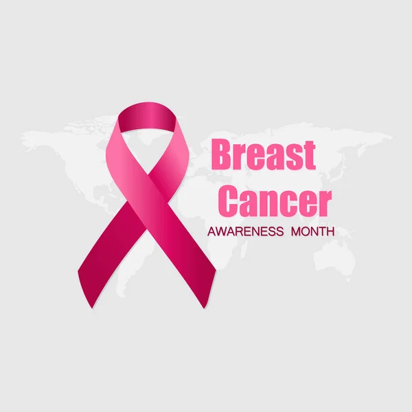 Breast Cancer Awareness Ribbon Background Vector Illustration Eps — Stock Vector