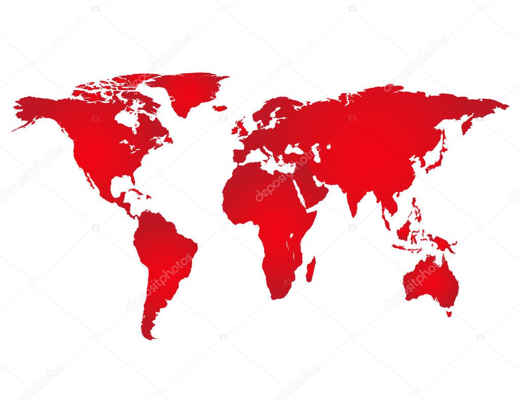 World Map Abstract Full Color Vector Illustration