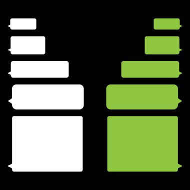 Vektör modern sms veya ileti simgeleri. Kabarcık konuşma seti