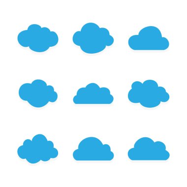 Bulut koleksiyonunun vektör illüstrasyonu