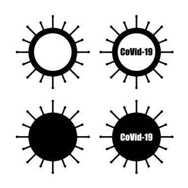 Coronavirus Bakteri Hücre Simgesi, 2019-nCoV, Covid-2019, Covid-19 Coronavirus Bakterisi. Enfeksiyon yok ve Coronavirus Kavramını Durdur. Çin 'de tehlikeli Coronavirus hücresi, Wuhan. İzole Vektör Simgesi