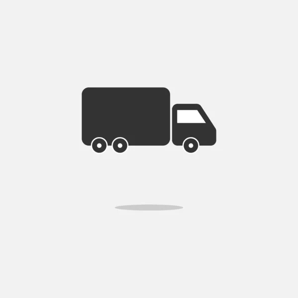 Ikona Dodávky Kamionu Izolované Kulatém Pozadí Jednoduchá Ilustrace Vektoru — Stockový vektor