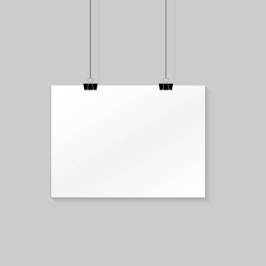 Kağıt duvarda asılı. Vektör illüstrasyonu