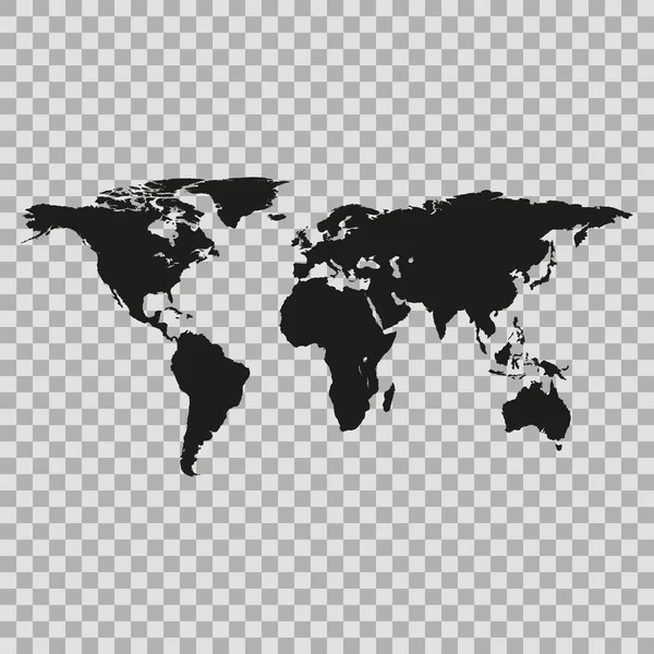 Blank Gray World Χάρτης Απομονωμένος Στο Παρασκήνιο Πρότυπο Διάνυσμα Worldmap — Διανυσματικό Αρχείο