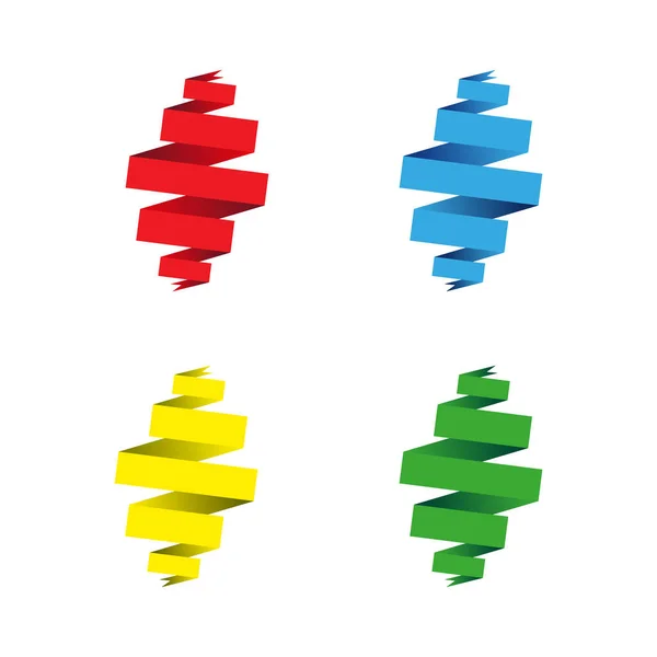 Beaucoup Banderoles Illustration Vectorielle Facile Patte Bulle Isolée — Image vectorielle