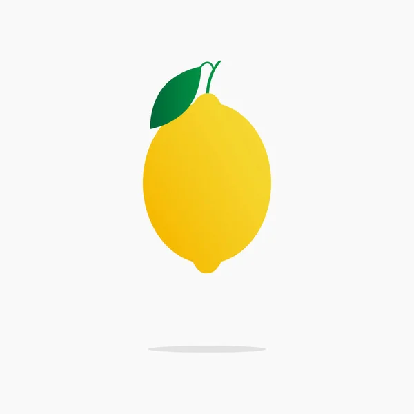 Citron Jaune Juteux Avec Une Tranche Citron Sur Fond Blanc — Image vectorielle