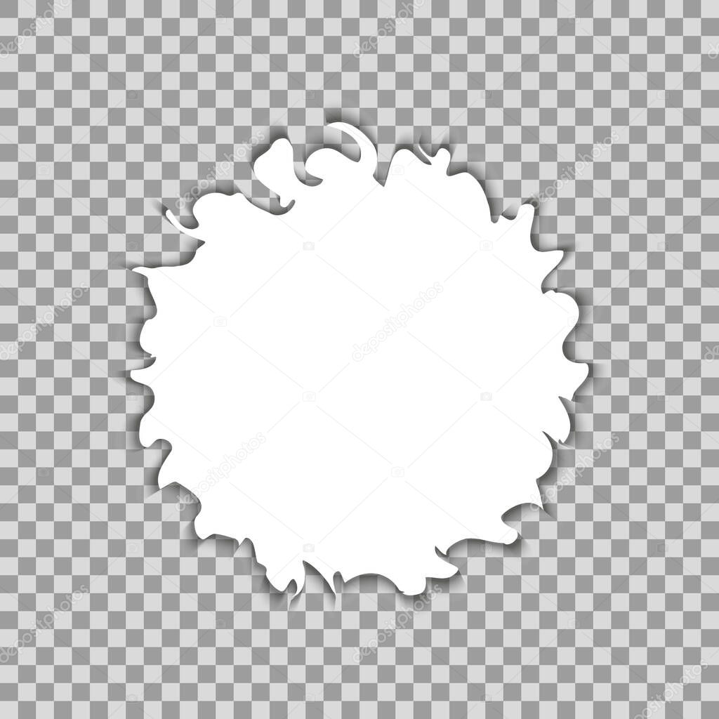 Torn hole and ripped of paper on a transparent background, vector art and illustration.