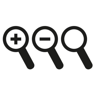 Büyüteç Cam Simgeler. Vektör illüstrasyonu.