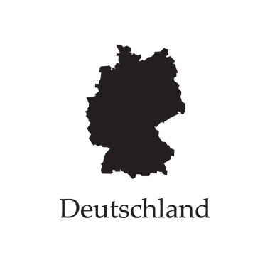 Almanya - Avrupa Ülkeleri Harita Vektör Simgesi Şablonu