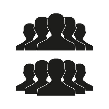 Aydınlık zemin üzerinde gölgeli izole edilmiş modaya uygun simge oluşturulmuş insanlar. Kalabalık tabelaları. Infographics web sitesi tasarımı, logo, uygulama, UI için kişi sembolü. Vektör illüstrasyonu, EPS10.