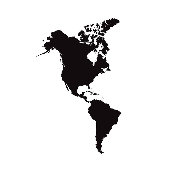 北美和南美 美洲大陆 现代地图 所有国家都参与进来的美国 — 图库矢量图片
