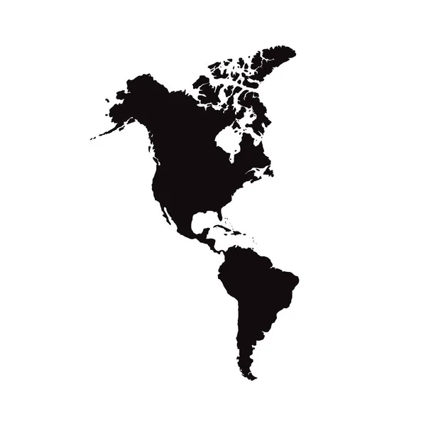 Norteamérica Sudamérica América Continental Mapa Moderno América Con Todos Los — Vector de stock