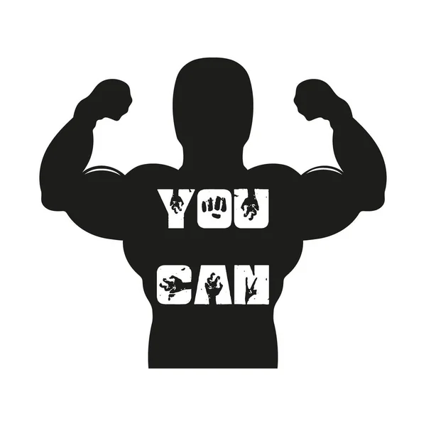 Jij Wel Workout Fitness Gym Motivation Illustration Sign Creatief Sterke — Stockvector