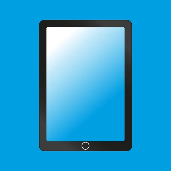 Boş Ekranlı Tablet Beyaz Zemin Üzerinde Boş Parlak Ekranlı Siyah — Stok Vektör