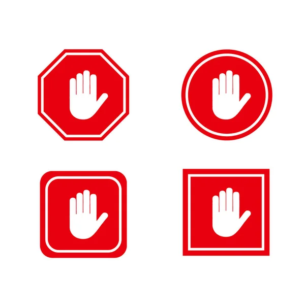 Juego Letreros Rojo Stop — Vector de stock