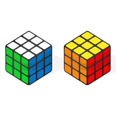 Rubik Küpü 'nün Vektör illüstrasyonu.
