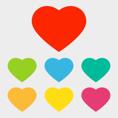 Sevgililer Günü kalp simgesi. Vektör illüstrasyonu.