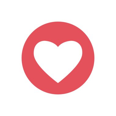 Düz kalp ikonu. Web simgesi.