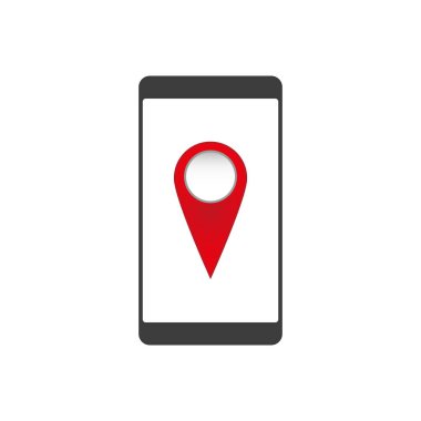 Akıllı telefon konumu pin haritası GPS vektör illüstrasyonuName.