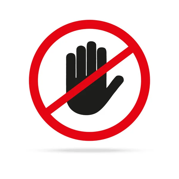 Hand Blocking Sign Stop Vector Illustration — Stock Vector