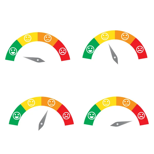 Set Tachimetro Misurazione Con Emozioni Easy Normal Hard — Vettoriale Stock