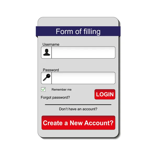 Interfejs Formularza Logowania Użytkownika Stronie Internetowej Stronie Aplikacje Mobilne Ilustracja — Wektor stockowy
