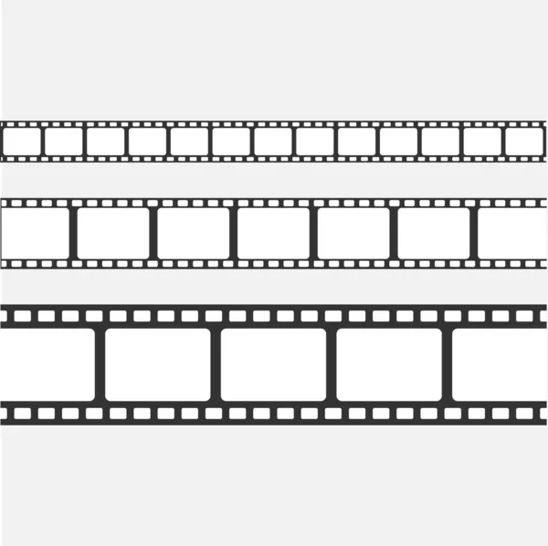 Set Vector Film Strip Geïsoleerd Transparante Achtergrond — Stockvector