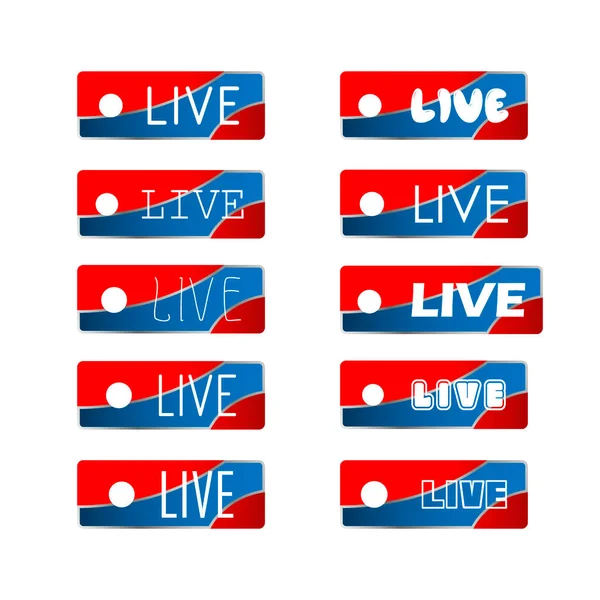 Live Streaming Ikon Badge Emblem För Sändningar Eller Online Ström — Stock vektor