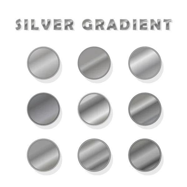 Silberne Steigungen 100 Großes Set Mega Sammlung Silberner Gradienten Für — Stockvektor