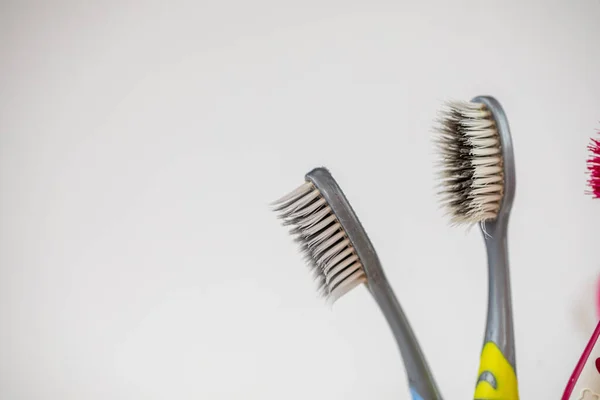 Plastic Tandenborstel Geïsoleerd Een Witte Achtergrond Hoge Resultaatwaarde — Stockfoto