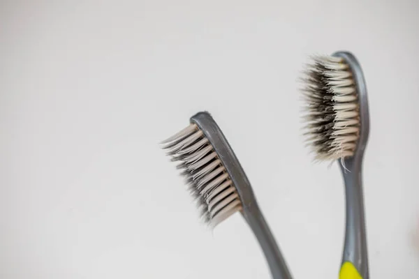 Kunststof Tandenborstel Geïsoleerd Een Witte Achtergrond — Stockfoto
