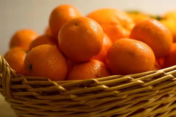 Tangerines Orange Fruits Basket — Stock Photo, Image