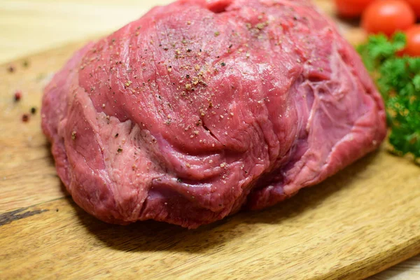 Beef Tenderloin Cutting Board Raw Meat Close — Stock Photo, Image